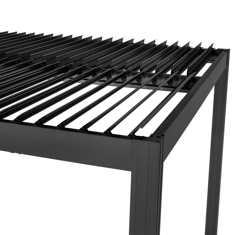 Elmont 3m x 4m Aluminium Adjustable Louvre Pergola (Charcoal Grey)