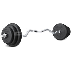 90kg EnduraShell Barbell Weight Set with Weight Tree