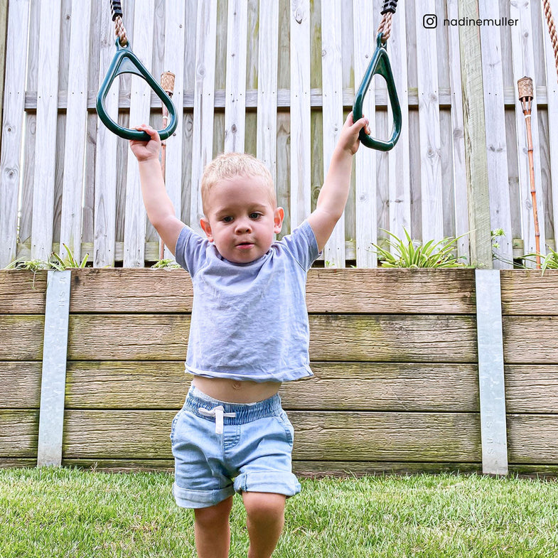 Winston 4-Station Timber Swing Set with Green Slide