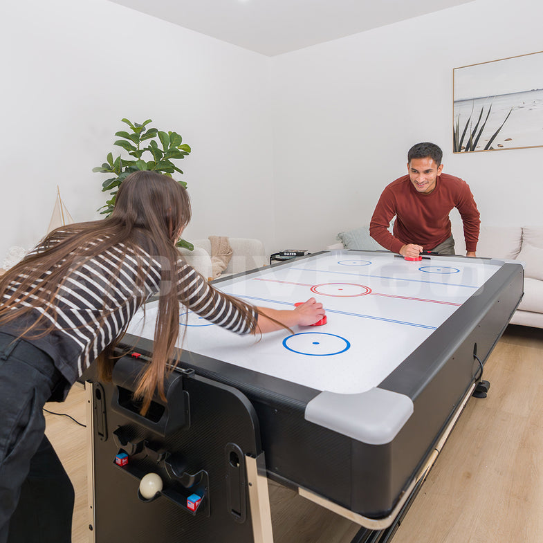 AirShot 7ft Convertible 4-IN-1 Pool, Air Hockey, Table Tennis Table & Tabletop