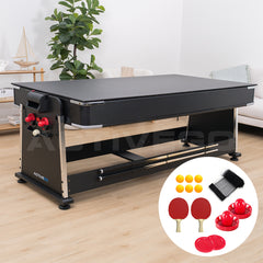 AirShot 7ft Convertible 4-IN-1 Pool, Air Hockey, Table Tennis Table & Tabletop
