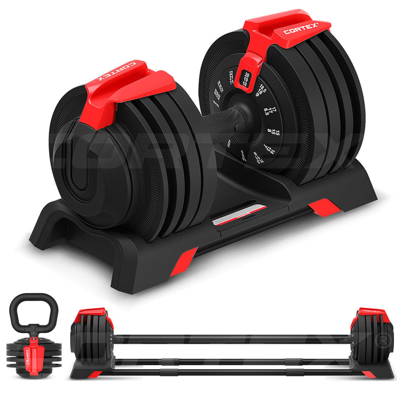 Revolock V2 24kg Adjustable Dumbbell + Barbell + Kettlebell All-in-One Set