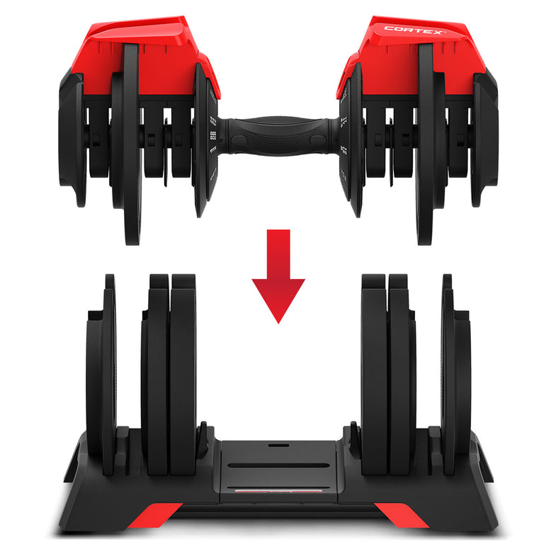 Revolock V2 48kg Adjustable Dumbbell + Barbell + Kettlebell All-in-One Set with Stand (24kg Pair)