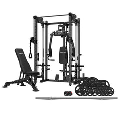 PR-5 Folding Power Rack with 100kg Olympic Tri-Grip Weight, Bar and Bench Set