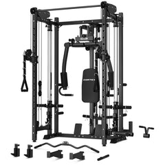 PR-5 Folding Power Rack with 100kg Olympic Tri-Grip Weight, Bar and Bench Set