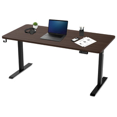 ErgoDesk Electric Standing Desk 160cm (Walnut/Black)