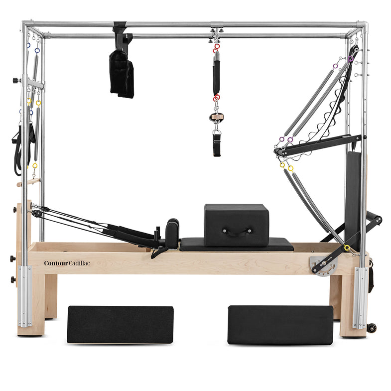 Contour Cadillac Pilates Reformer with Full Trapeze Table (Black)