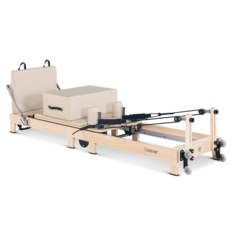Contour Folding Wooden Pilates Reformer Machine - Beige