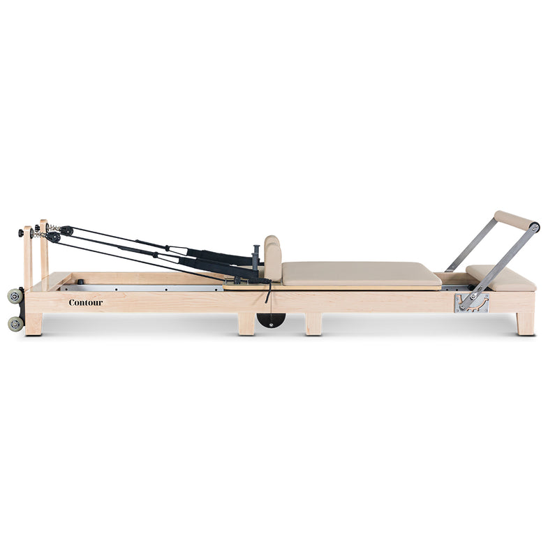 Contour Folding Wooden Pilates Reformer Machine - Beige