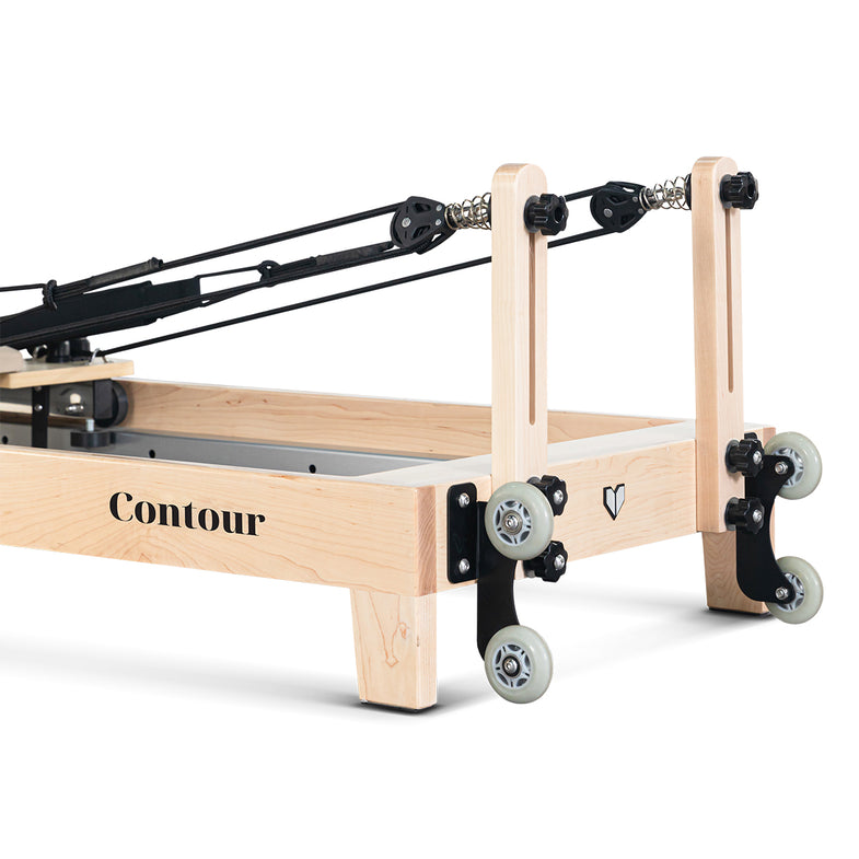 Contour Folding Wooden Pilates Reformer Machine - Beige