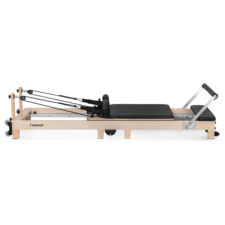 Contour Folding Wooden Pilates Reformer Machine - Black