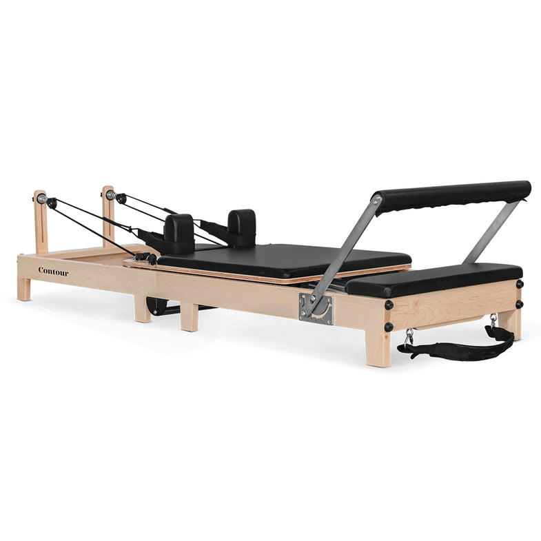 Contour Folding Wooden Pilates Reformer Machine - Black
