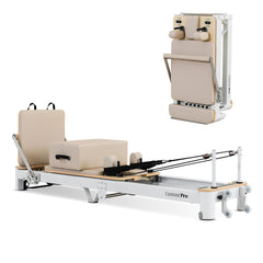 Contour Pro Folding Aluminium Pilates Reformer Machine (Beige)