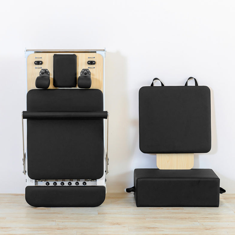 Contour Pro Folding Aluminum Pilates Reformer Bed Set (Black)