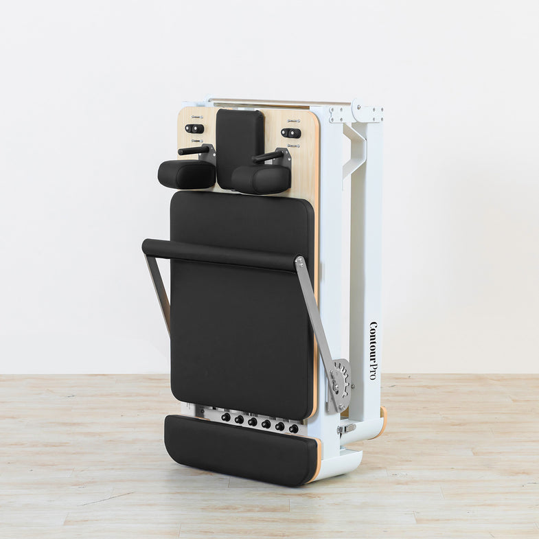 Contour Pro Folding Aluminum Pilates Reformer Bed Set (Black)