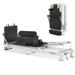Contour Pro Folding Aluminum Pilates Reformer Bed Set (Black)