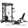 GRK-110 Space Saving Multi-Function Rack with 73kg Cable Crossover + FID Bench + 90kg Olympic Weight Package