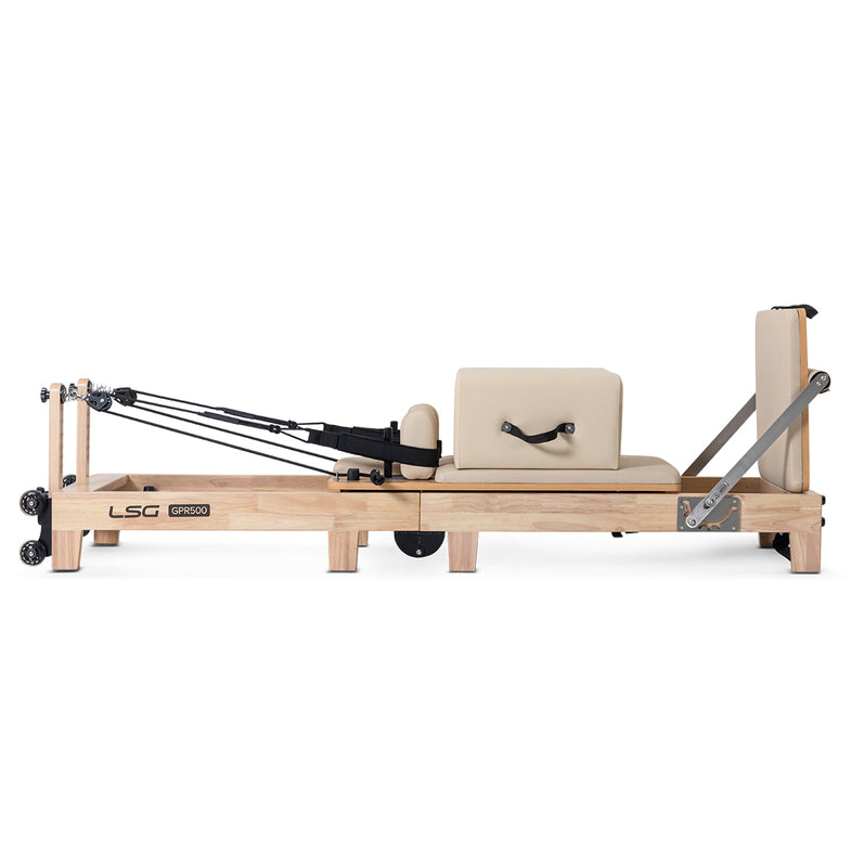 LSG GPR500 Foldable Pilates Reformer Machine (Beige)