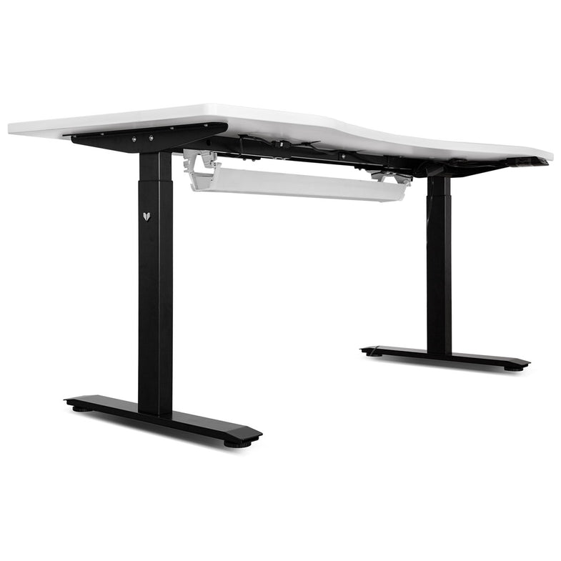 Pacer M5 Treadmill + ErgoDesk Automatic White/Black Standing Desk 180cm + Cable Management Tray