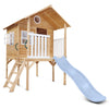 Archie Elevated Cubby House with Pastel Blue Slide
