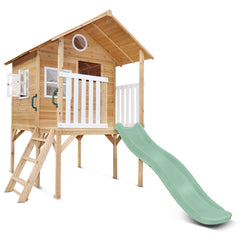Archie Elevated Cubby House with Pastel Pink Green