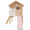 Archie Elevated Cubby House with Pastel Pink Slide