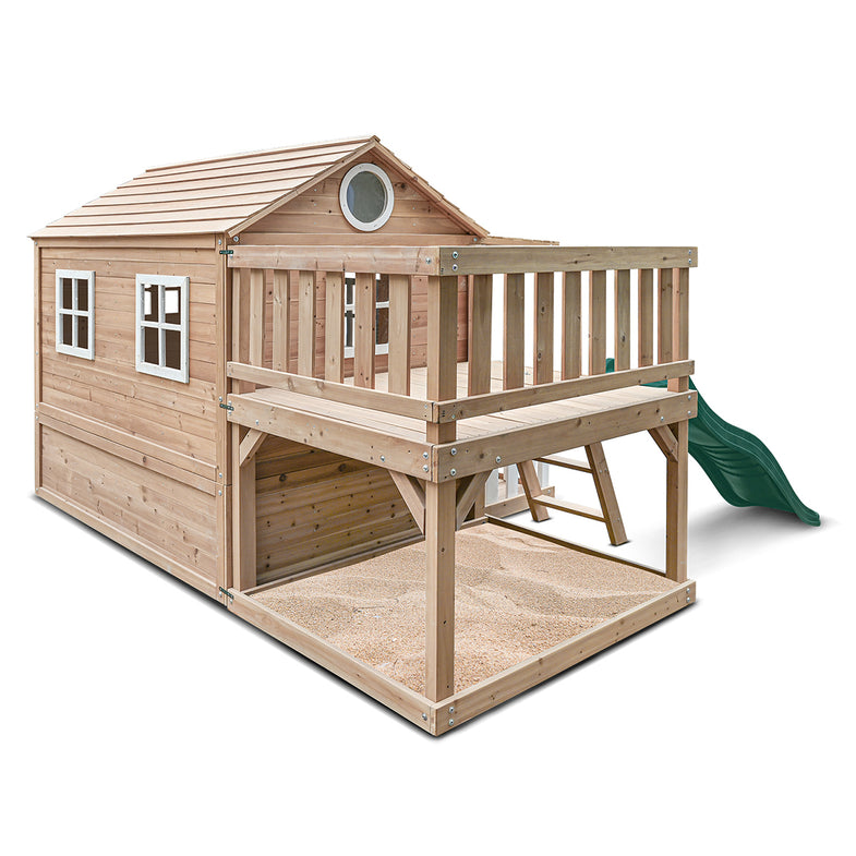 Finley Cubby House with 1.8m Green Slide