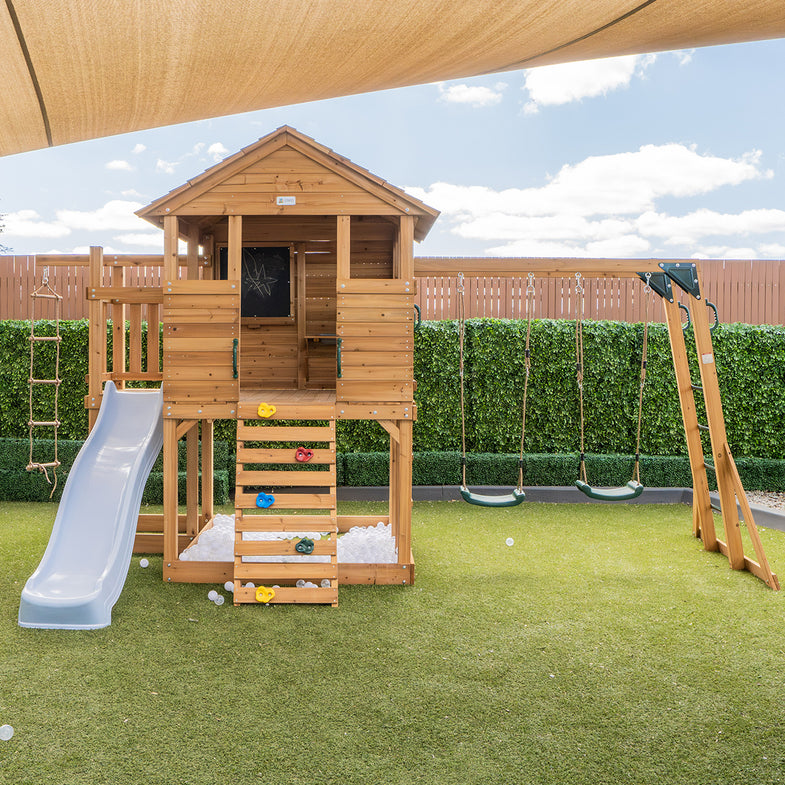 Kingston Cubby House with 2.2m Slide (Pastel Blue)