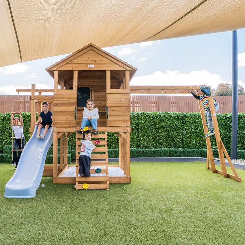 Kingston Cubby House with 2.2m Slide (Pastel Blue)