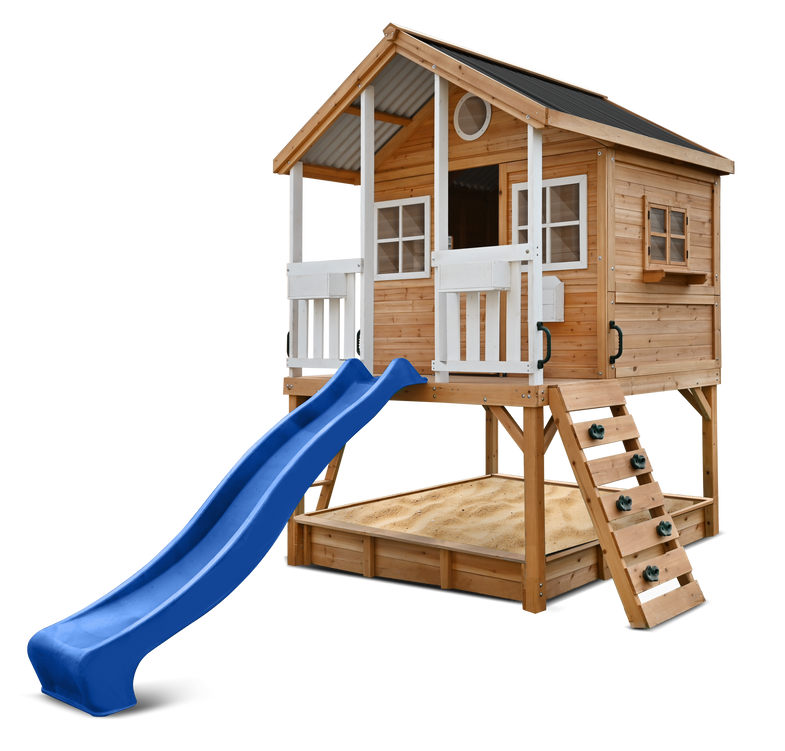 Winchester Cubby House (Elevated 1.2m) with 2.2m Slide (Blue)