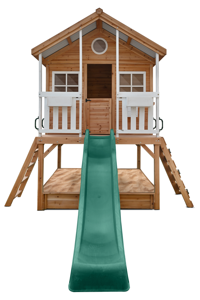 Winchester Cubby House (Elevated 1.2m) with 2.2m Slide (Green)