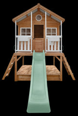 Winchester Cubby House (Elevated 1.2m) with 2.2m Slide (Pastel Green)