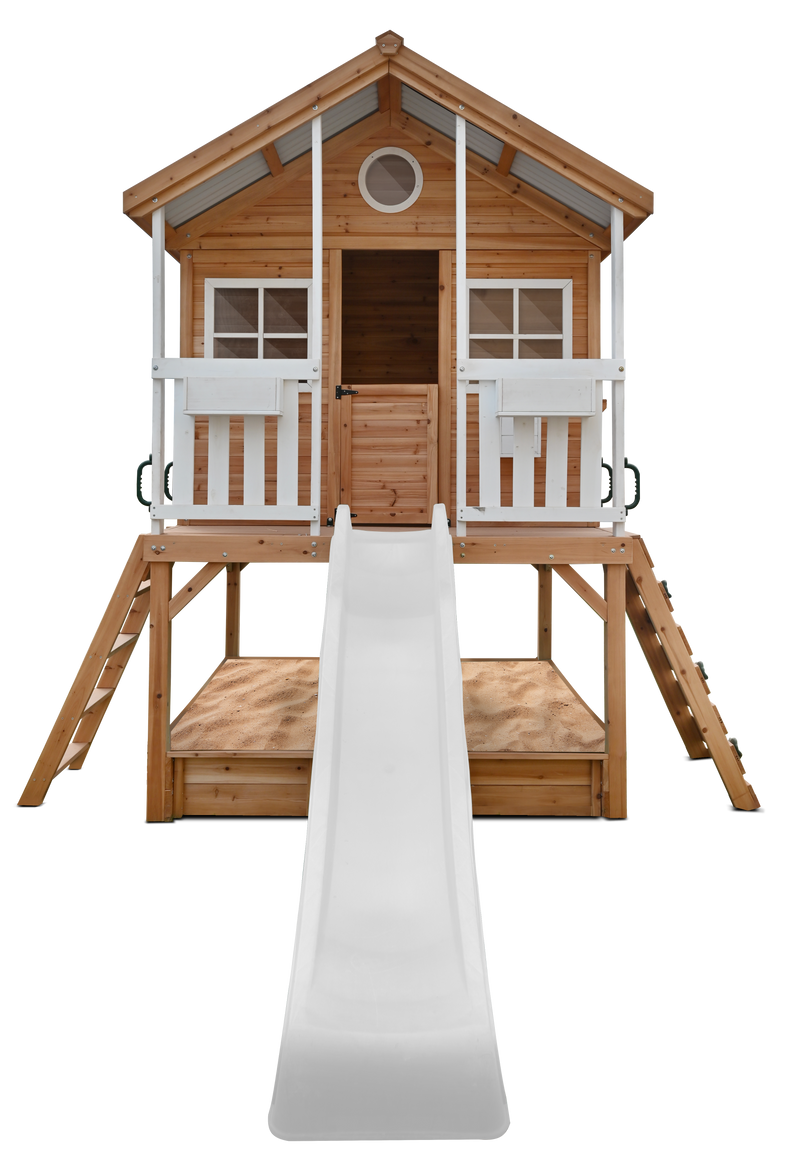 Winchester Cubby House (Elevated 1.2m) with 2.2m Slide (White)