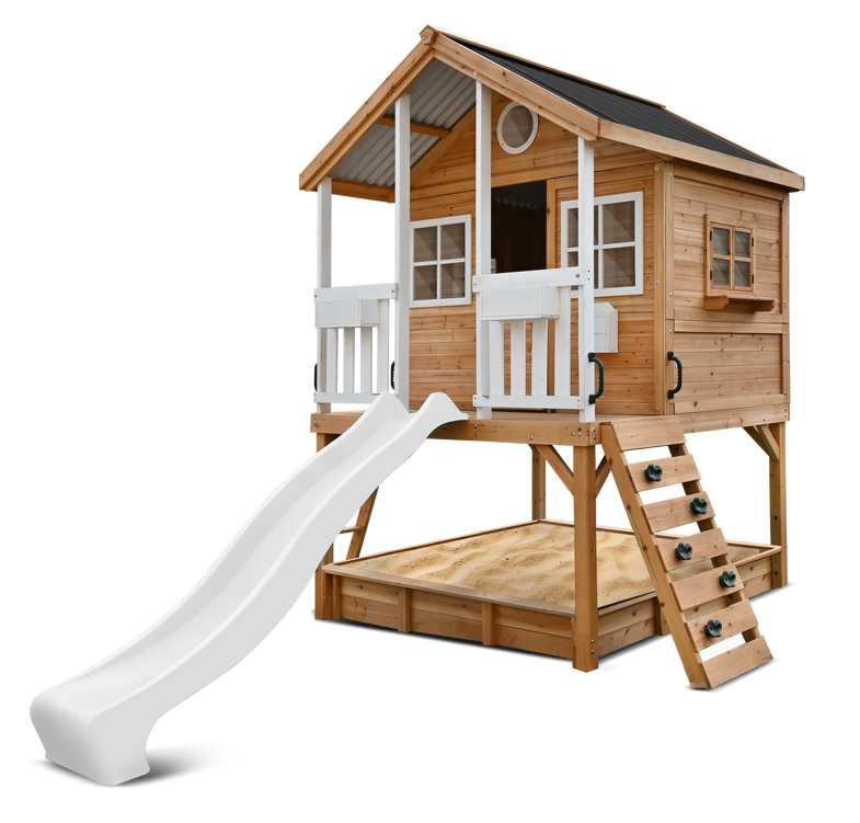 Winchester Cubby House (Elevated 1.2m) with 2.2m Slide (White)