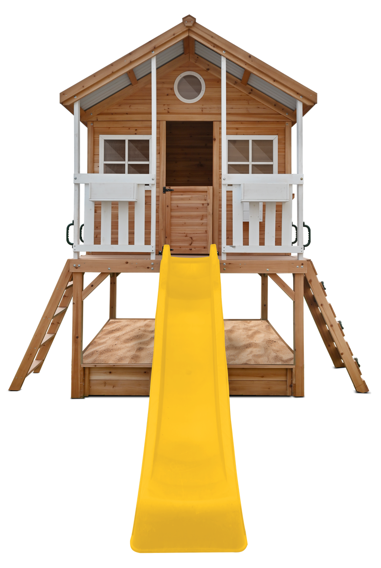 Winchester Cubby House (Elevated 1.2m) with 2.2m Slide (Yellow)