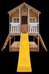 Winchester Cubby House (Elevated 1.2m) with 2.2m Slide (Yellow)