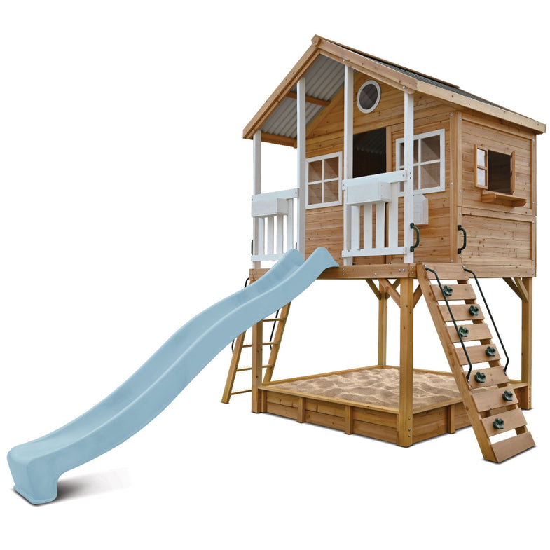 Winchester Cubby House (Elevated 1.45m) with 3.0m Slide (Pastel Blue)