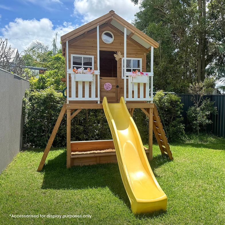 Winchester Cubby House with 1.45m Elevation Platform and 3m Yellow Slide