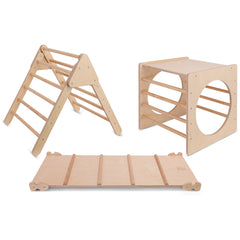 Pikler Climbing Frame Package - Slide + Cube + Triangle