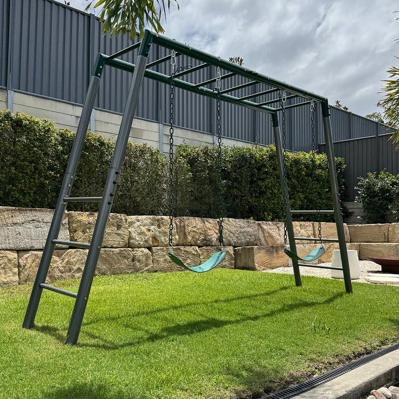 Stanley Commercial Steel 2-in-1 Monkey Bars & Swing Set