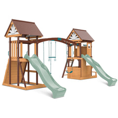 Armadale Swing Set & Play Centre with Two 2.2m Slide (Pastel Green)