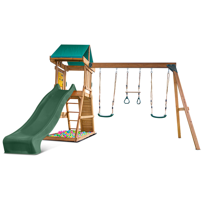 Birmingham Swing Set & Play Centre with 2.2m Slide (Green)