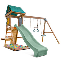 Birmingham Swing Set & Play Centre with 2.2m Slide (Pastel Green)
