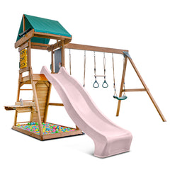 Birmingham Swing Set & Play Centre with 2.2m Slide (Pastel Pink)