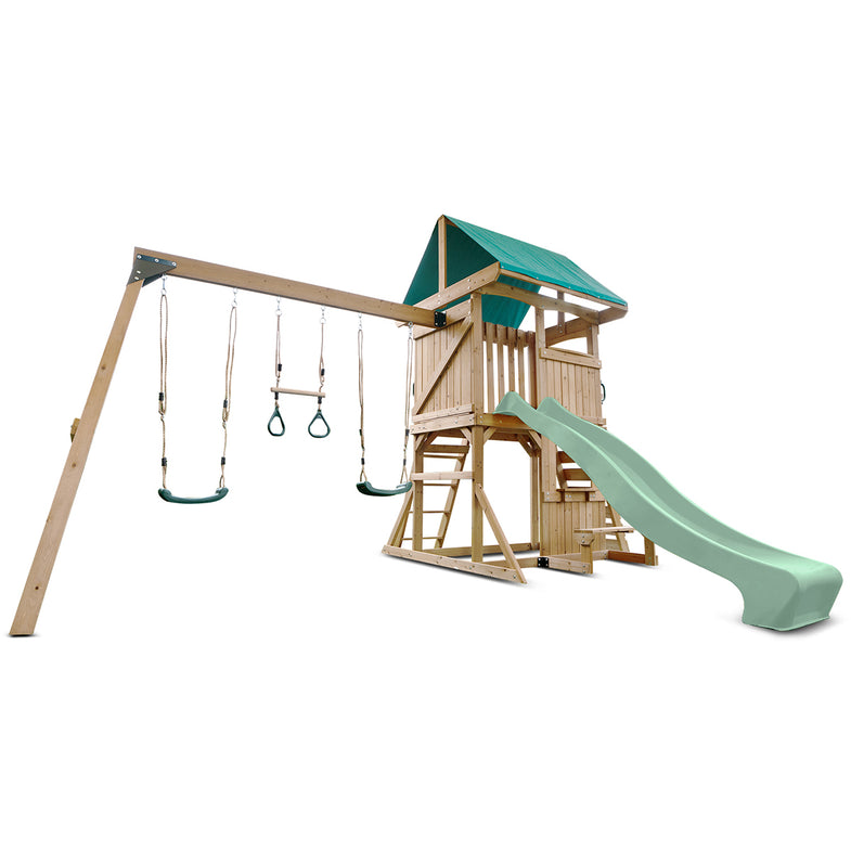 Carindale Swing Set & Play Centre with 2.2m Slide (Pastel Green)