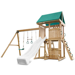 Carindale Swing Set & Play Centre with 2.2m Slide (White)