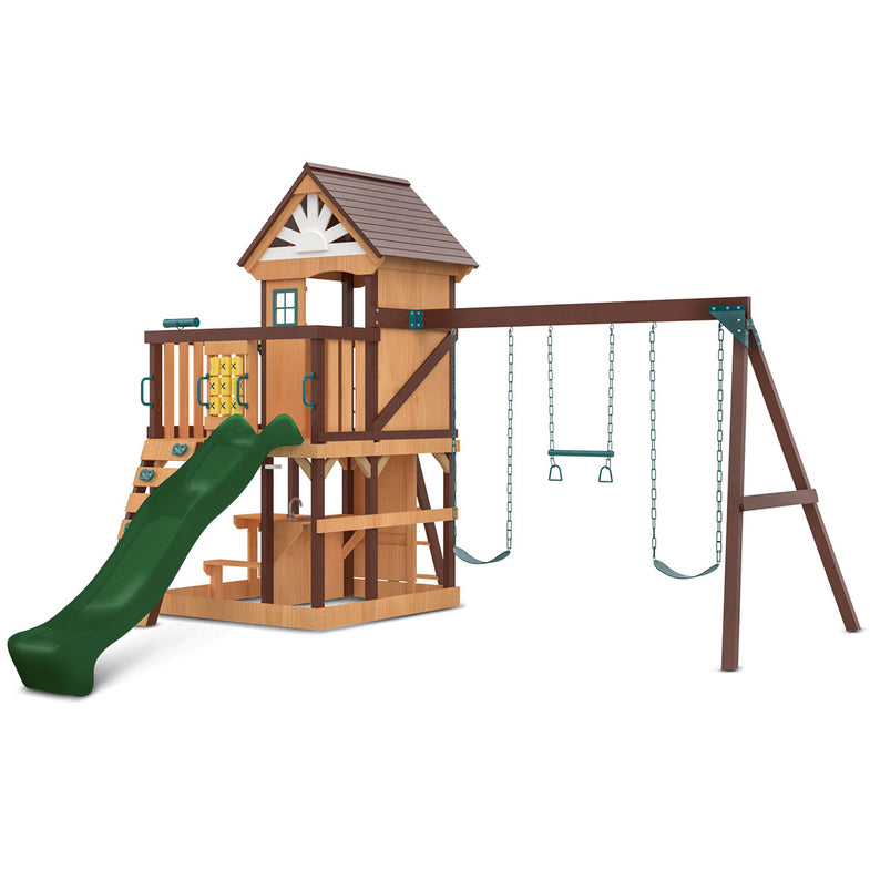 Coventry Swing Set & Play Centre with 2.2m Slide (Green)