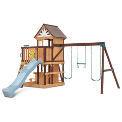 Coventry Swing Set & Play Centre with 2.2m Slide (Pastel Blue)