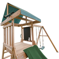 Greenvale Swing Set & Play Centre with 1.8m Slide (Green)