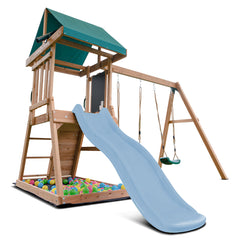 Greenvale Swing Set & Play Centre with 1.8m Slide (Pastel Blue)